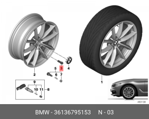Болт колесный 36136795153 36 13 6 795 153 BMW