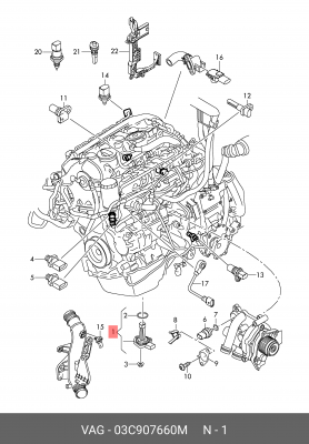 Датчик уровня масла VW Polo,T5 AUDI A1,A3 OE 03C 907 660 M VAG
