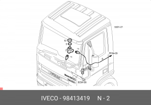 клапан блокировки! 3-ходовой 2-позиционный\ IVECO STRALIS 98413419 IVECO