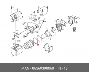Круглое уплотнение 74X3N-EPDM9-70 06569390060 MAN