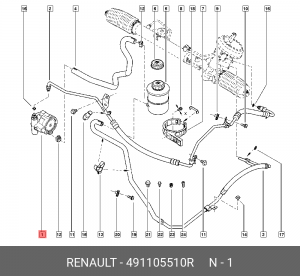 насос гидроусилителя руля!\ Renault Duster 491105510R RENAULT