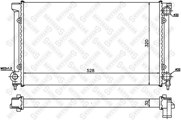 радиатор системы охлаждения!\ VW Passat 1.6/1.8 88-92 10-25003-SX STELLOX