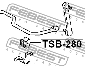 втулка стабилизатора заднего центральная!\ Toyota Carina AT190/ST191 93-96 TSB-280 FEBEST