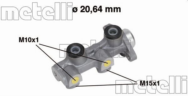 METELLI 05-0507 Главный тормозной цилиндр (20,64 mm) 050507 METELLI