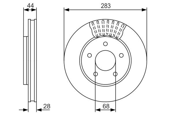 Диск тормозной NISSAN NV200 (14-) передний (1шт.) BOSCH 0 986 479 091 BOSCH