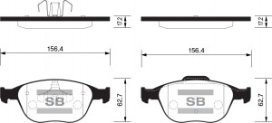 Колодки тормозные дисковые Ford Focus ST 1702.0i 16V/RS/Transit/Tourneo Connect  SP1623 SANGSIN