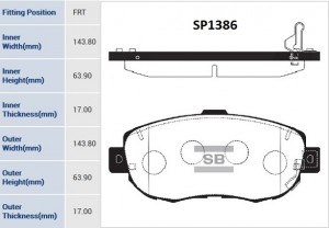 Колодки тормозные PEUGEOT Partner,207,307,1007 CITROEN C4,Berlingo передние (4шт SP1386 SANGSIN