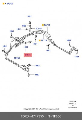 Штуцер FORD Focus 2 шланга ГУРа OE 4 747 355 FORD
