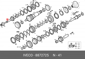 вал КПП! первичный\ IVECO 8872725 IVECO