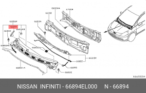 NISSAN TIIDA C11 (2007>) Уголок 66894-EL000 NISSAN