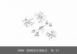 Клапан электромагнитный FAW J5,J6,4250 OE 3550310-50A-C FAW