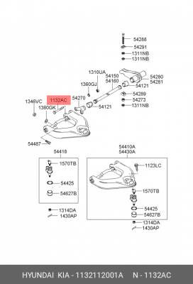 Hyundai/Kia,БОЛТ M6 11321-12001A 1132112001A MOBIS