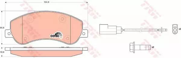 Колодки передние FORD TRANSIT 06- GDB1724 GDB1724 TRW
