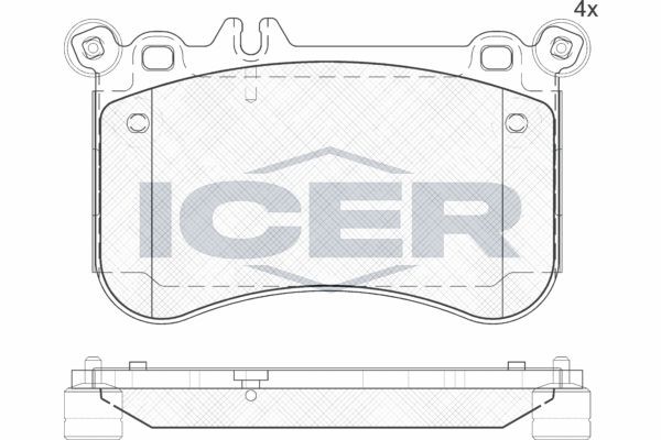 182042 колодки дисковые передние !\ MB CLS/CL C216 5.0 11># 182042 ICER