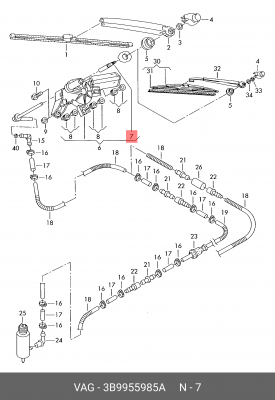 форсунка омывателя заднего стекла!\ Audi A4/S4/A6 98-05, Skoda Superb, VW Passat 3B9 955 985 A VAG