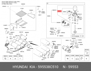 Фильтр-патрон HYUNDAI HD250 (10-) осушителя воздуха OE 595538C510 HYUNDAI KIA
