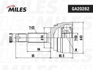 ШРУС наружный MITSUBISHI GALANT/COLT 1.6-2.0 -95 (SKF VKJA5661) GA20262 GA20262 MILES