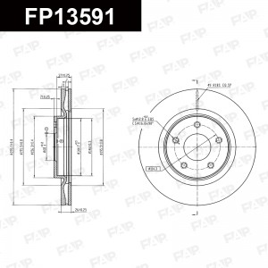 диск переднего тормоза!\Nissan Qashqai I J10E >13/Juke F15 190л.с 10> X-Trail II FP13591 FAP