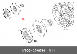 к-т сцепления! (ПОСТАВЛЯЕТСЯ ТОЛЬКО КАК КОМПЛЕКТ) d362 31.02x38.55-10N \Iveco Eu 2996516 IVECO