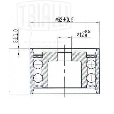 Ролик ГРМ Toyota Land Cruiser Prado 90 (96-) 3.4i (опор.) (CM 6199) CM 6199 TRIALLI