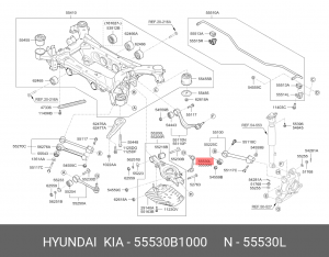 Стойка стабилизатора HYUNDAI Genesis (14-) заднего левая OE 55530B1000 HYUNDAI KIA
