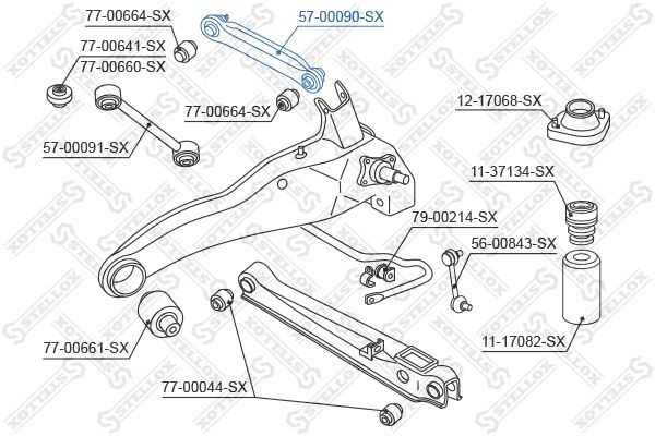 тяга задней подвески поперечная!\ Mitsubishi Outlander 2.0/2.4 02> 57-00090-SX STELLOX