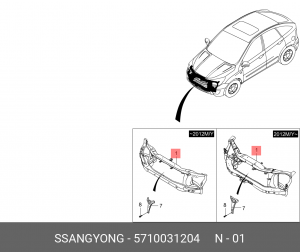 Панель SSANGYONG Actyon (10-) (E23) передняя OE 5710031204 SSANG YONG