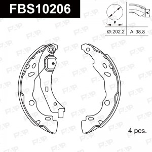 Тормозные колодки барабанные PREMIUM FBS10206 FBS10206 FAP
