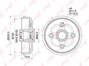 барабан тормозной!\ Daewoo Matiz 0.8 98> BM-1017 LYNXAUTO
