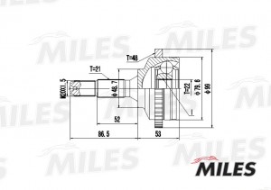 ШРУС наружный PEUGEOT 206 1.1-1.6 98- (с ABS) (GKN 303930) GA20369 GA20369 MILES