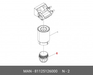 Отстойник фильтра с уплотнительным кольцом 81125126000 MAN