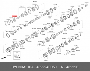 Подшипник КПП KIA Bongo 3 (06-) вала первичного шариковый OE 432224D050 HYUNDAI KIA