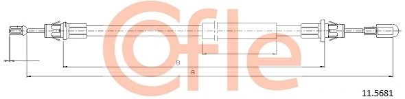 Трос стояночного тормоза FORD: TRANSIT RWD CAB 07 1028/805 mm 92115681 92115681 COFLE