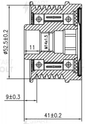 Шкив с обгонной муфтой генер. для а/м Toyota Rav 4 (18-) 2.5i (SGP 0328) SGP 0328 START VOLT