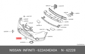 заглушка бампеpа пер.!\ Nissan Qashqai 13> 622A0-4EA0A NISSAN