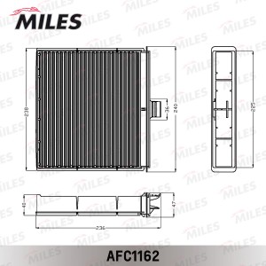 Фильтр салона угольный RENAULT SCENIC II (FILTRON K1167A MANN CUK2430) AFC1162 AFC1162 MILES
