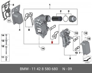 комплект уплотнительных прокладок!\ BMW 3-Series E90/E90N/E91/E92/E93/F30/F31 11 42 8 580 680 BMW