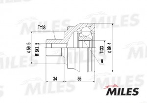 ШРУС наружный AUDI A4 1.9D-3.0 00-04 (GKN 304331) GA20031 GA20031 MILES