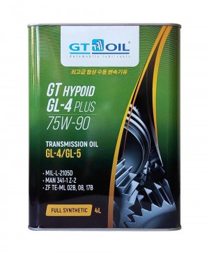 Масло трансмиссионное GT Hypoid GL-4 75W90 Plus синт.4л GT OIL 8809059407998 GT OIL