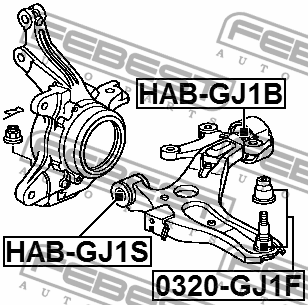 Сайлентблок передний переднего рычага HAB-GJ1S FEBEST