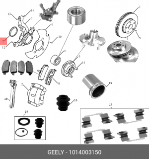СТОПОРНОЕ КОЛЬЦО ПЕР СТУПИЧНОГО ПОДШИПНИ  1014003150 1014003150 GEELY