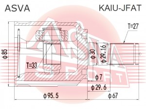 ШРУС ВНУТРЕННИЙ ЛЕВЫЙ KAIU-JFAT KAIU-JFAT ASVA