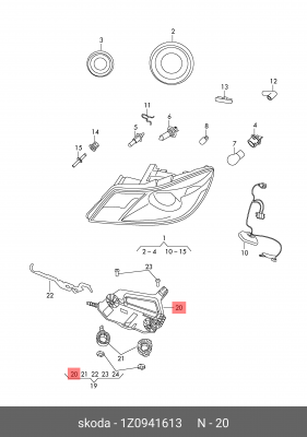 OCTAVIA (A5 1Z-) (2004>) ПОСЛЕ 2009 ГОДА НИЖНИЙ ПЛАСТИК 1Z0 941 613 VAG
