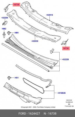 накладка переднего правого крыла! верхняя\ Ford Fusion 02-12 1624427 FORD