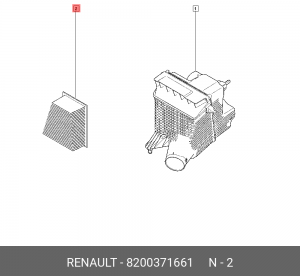 фильтр воздушный!\ Renault Megane II/Scenic II 1.5DCi/1.6/16V/2.0 02> 8200371661 RENAULT