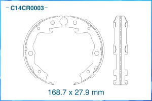 Тормозные колодки задние барабанные Low Metallic C14CR0003 C14CR0003 CWORKS
