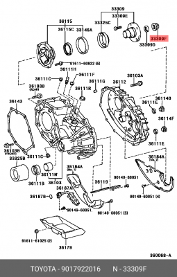 Гайка хвостовика 90179-22016 90179-22016 TOYOTA