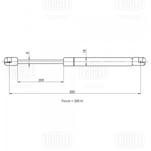 Амортизатор упор для а/м VW Golf IV 97-/Bora 98- капота GS1802 GS1802 TRIALLI