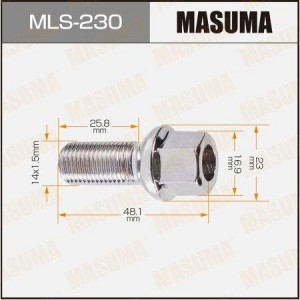 болт крепления колеса !M14x1.5x47\Audi 80/100/A2-A8 80>,VW Golf 92> MLS-230 MASUMA