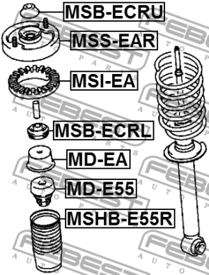 подушка опоры амортизатора зад. нижн.!\ Mitsubishi Galant 2.0-2.5/2.0TDi 97> MSB-ECRL FEBEST